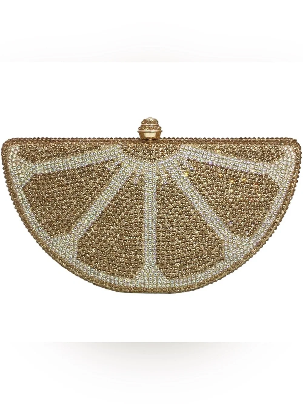 Gold Crystal Lemon Slice Evening Clutch